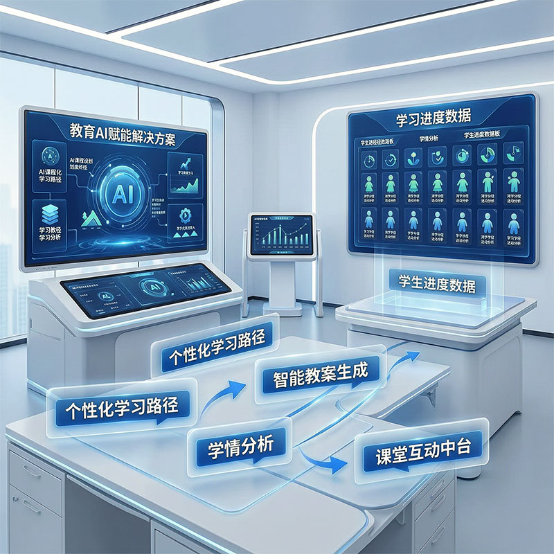 教育场景AI赋能与个性化学习示意图